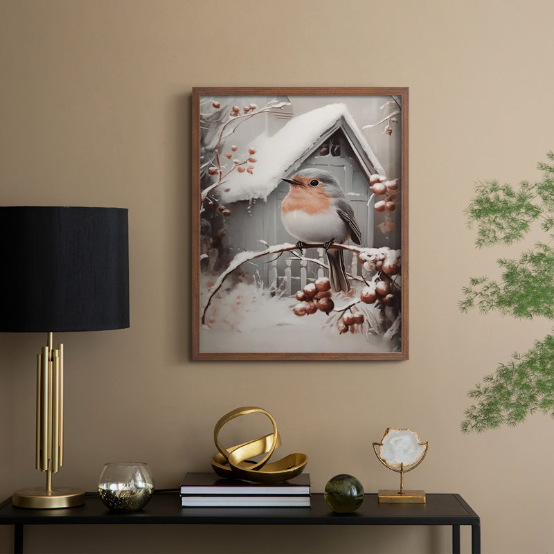Art des Fêtes de Noël - série 2 - CCIV, reproduction encadrée - bois massif, Noyer, H 30 po x l 24 po