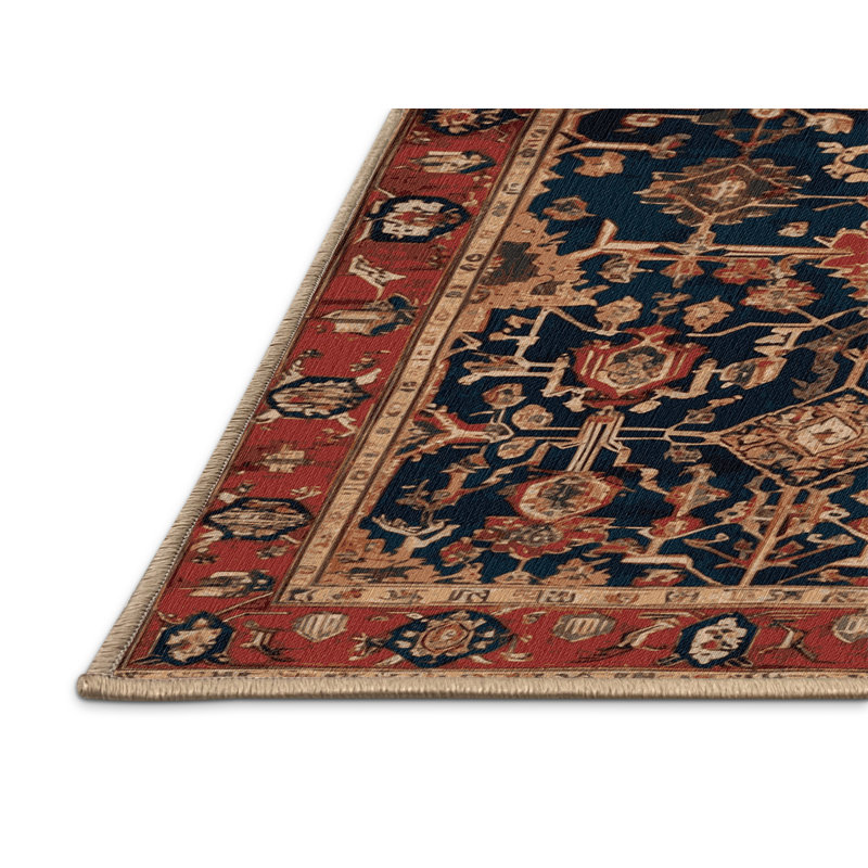 Machine Washable Persian Brown Area Rug, Rectangle 4' x 6'