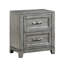 Table de chevet de chambre à coucher en gris avec 2 tiroirs - Sensation de bois rustique
