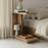 Warm Slatted C-shaped Compact Side Table