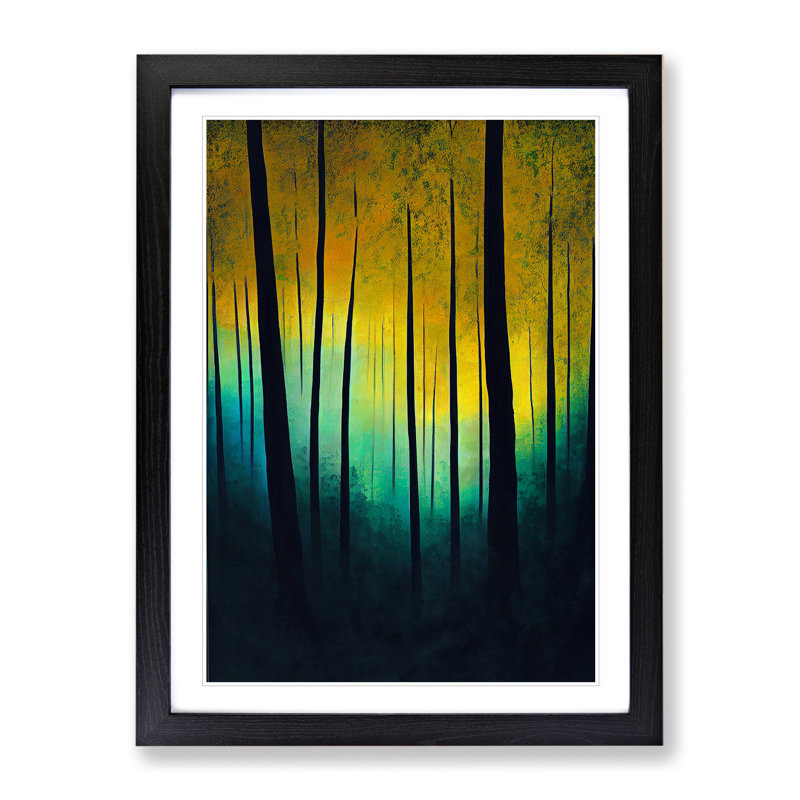 A Remarkable Forest Abstract - Single Picture Frame Print, 64cm H x 46cm W x 2cm D, Black Framed