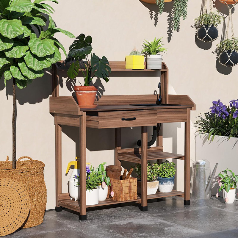 Table de rempotage, table de jardin en bois