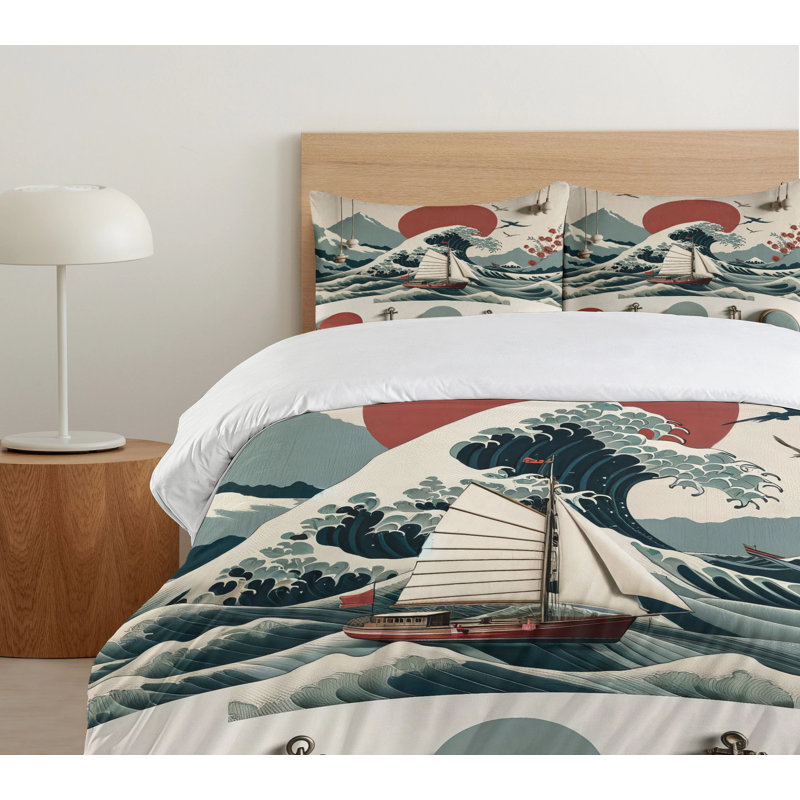 Nautical Duvet Cover, King Duvet Cover + 2 Standard Shams