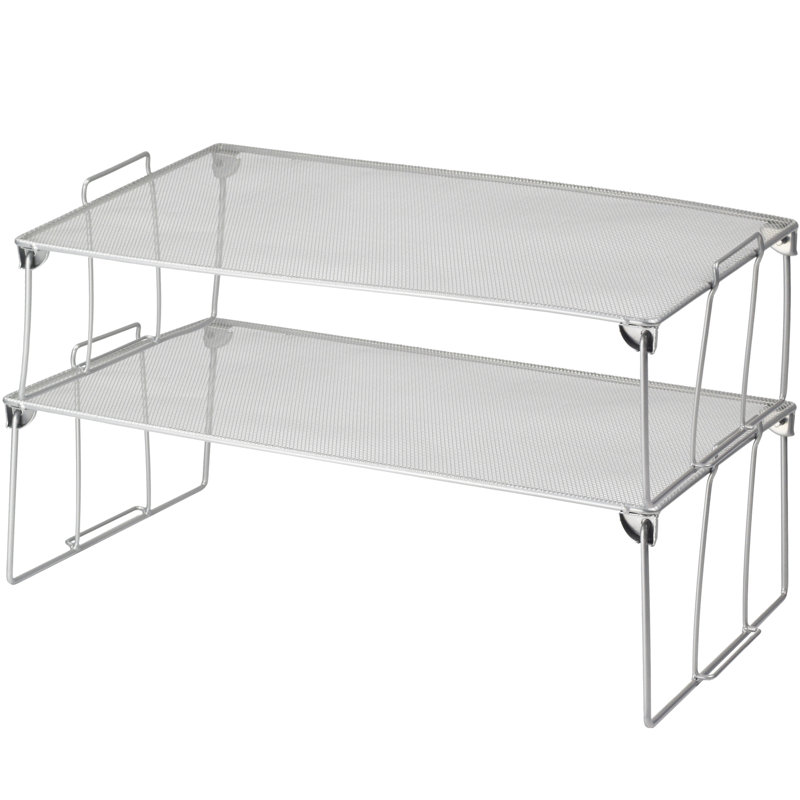 Étagère en acier inoxydable empilable, H 6,5 po x l 12 po x p 22 po