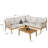 73'' Wide L-Shaped Acacia Patio Sectional with Cushions