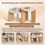 Modern Two Piece Nesting Coffee Table Set with Patterned Tabletops, White and Wood Finished MDF Multipurpose Side Tables for Living Room and Bedroom