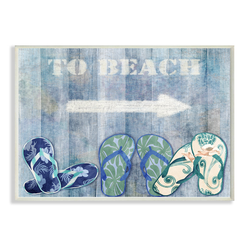 «To Beach With Sandals and Arrow», impression sur plaque