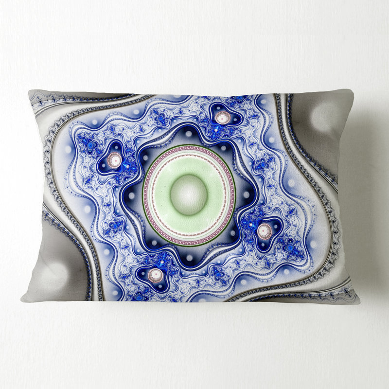 Motif bleu sur blanc avec cercles - imprimé abstrait