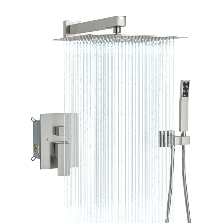 Shower System Wall Mounted with 10 in. Square Rainfall Shower head and