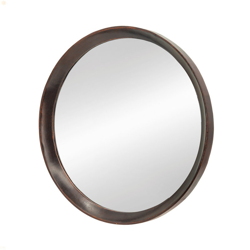 Mango Wood Wall Mirror, Dark Brown