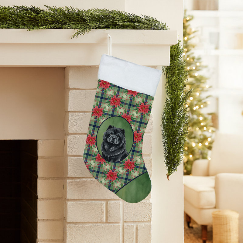 Chaussette de Noël noire Chow Chow