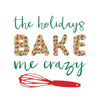 The Holidays Bake Me Crazy Red Green 2 - Wrapped Canvas Print