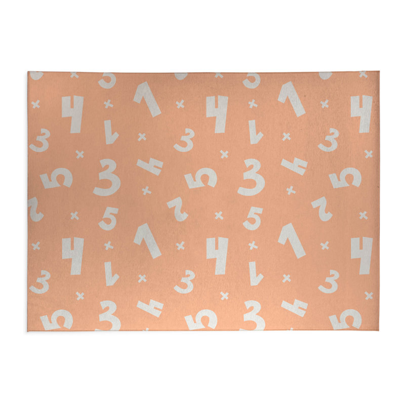 Numbers Indoor Doormat, 36" W x 60" L, Peach