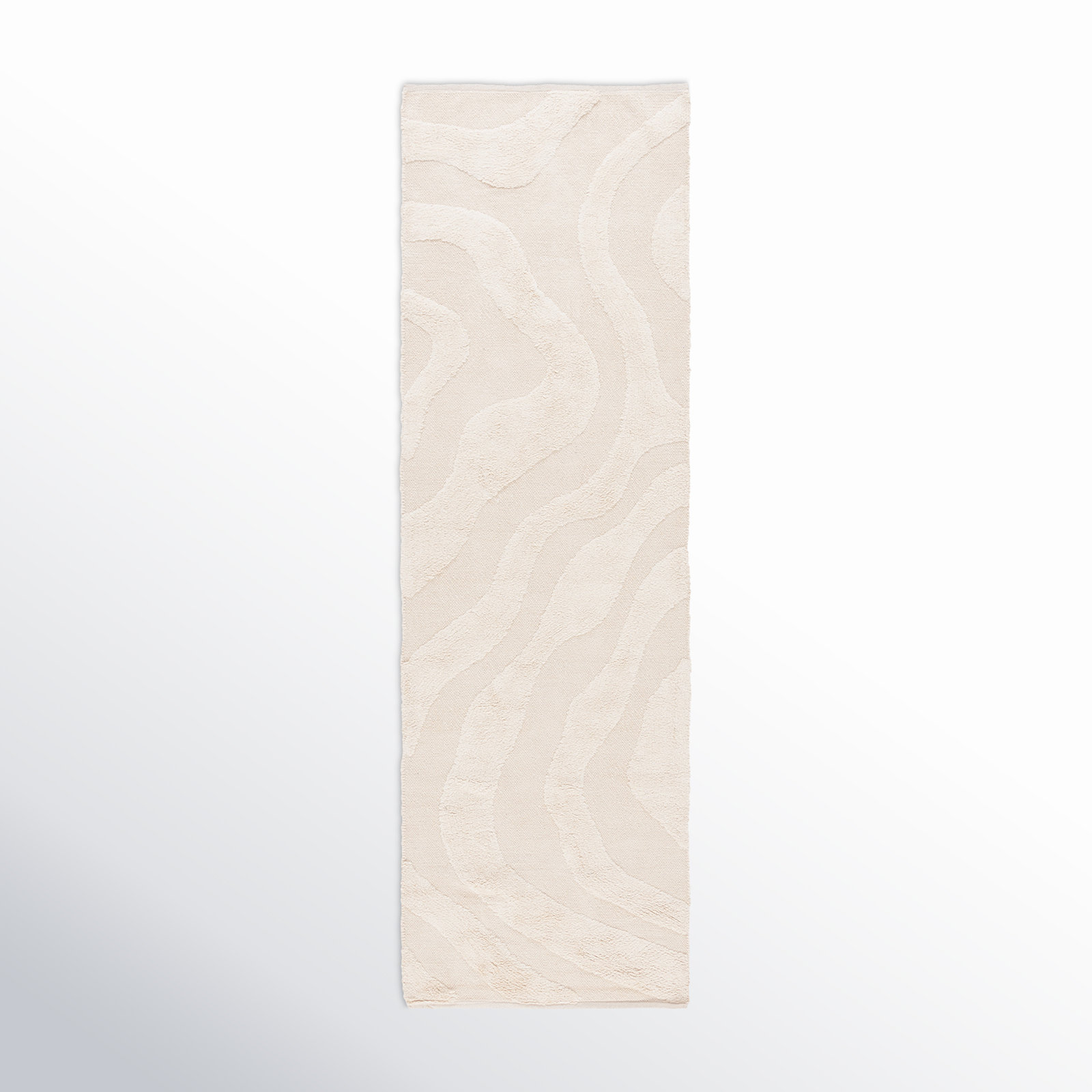 Mozie Ivory Washable Hand-Woven Cotton Rug, Runner 2'3" x 8'