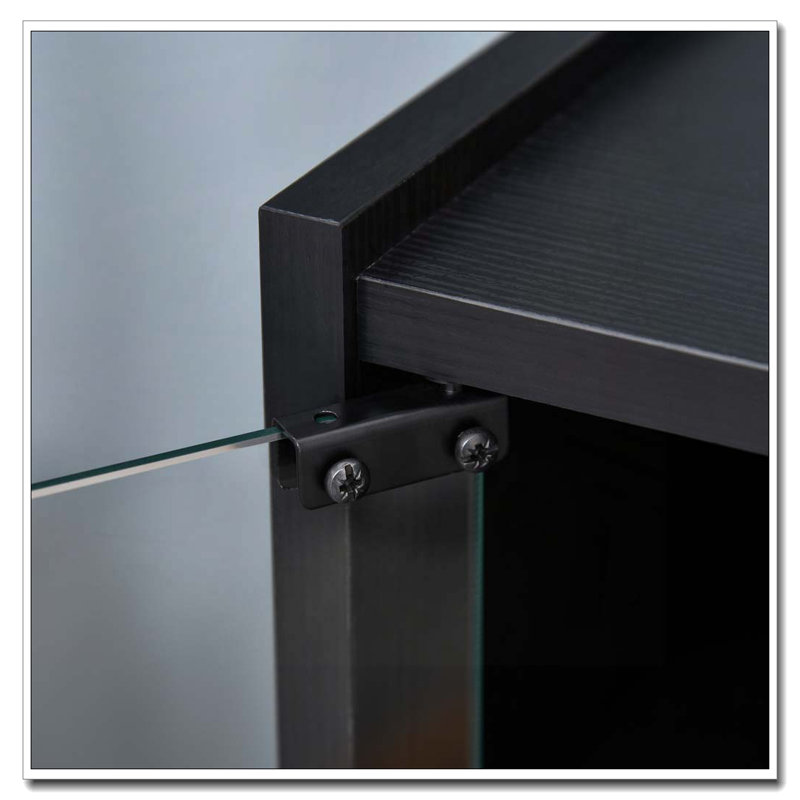 Armoire multimédia à 5 niveaux avec tablettes réglables à 3 niveaux et gestion des câbles en verre trempé