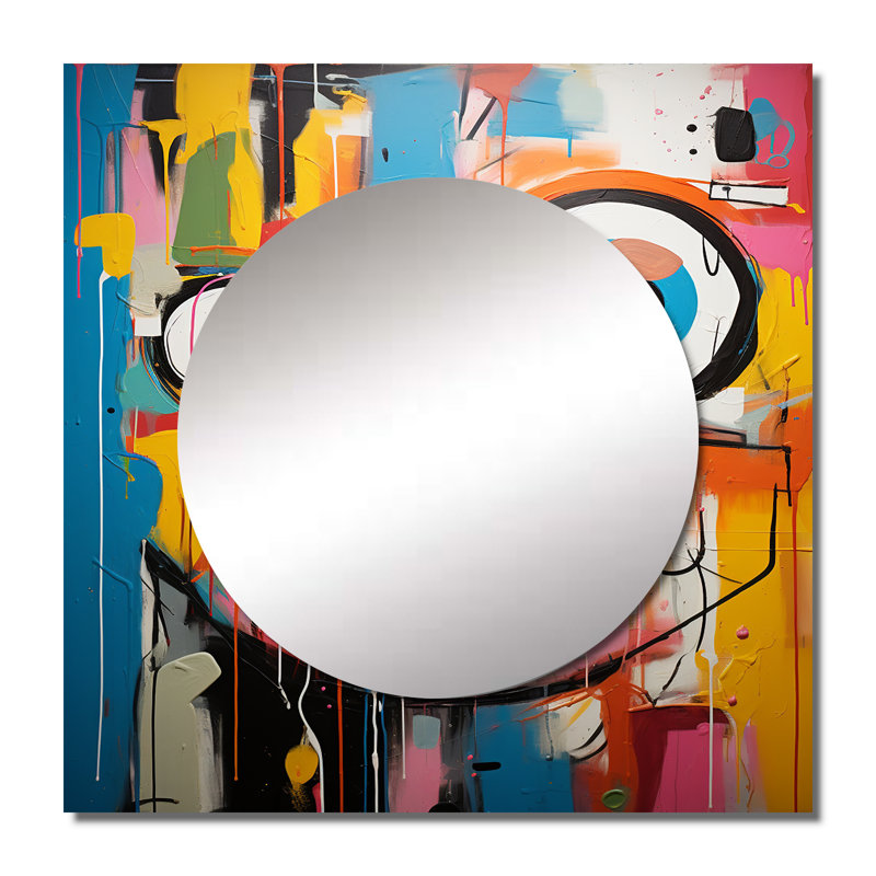 Gari - Grand miroir carré moderne pour décoration murale, 36 po x 36 po