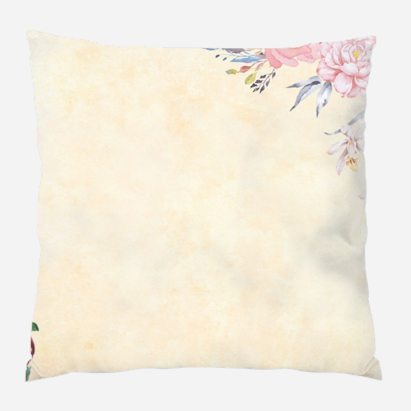 Coussin décoratif fleur Cabell, Microsuède, Intérieur