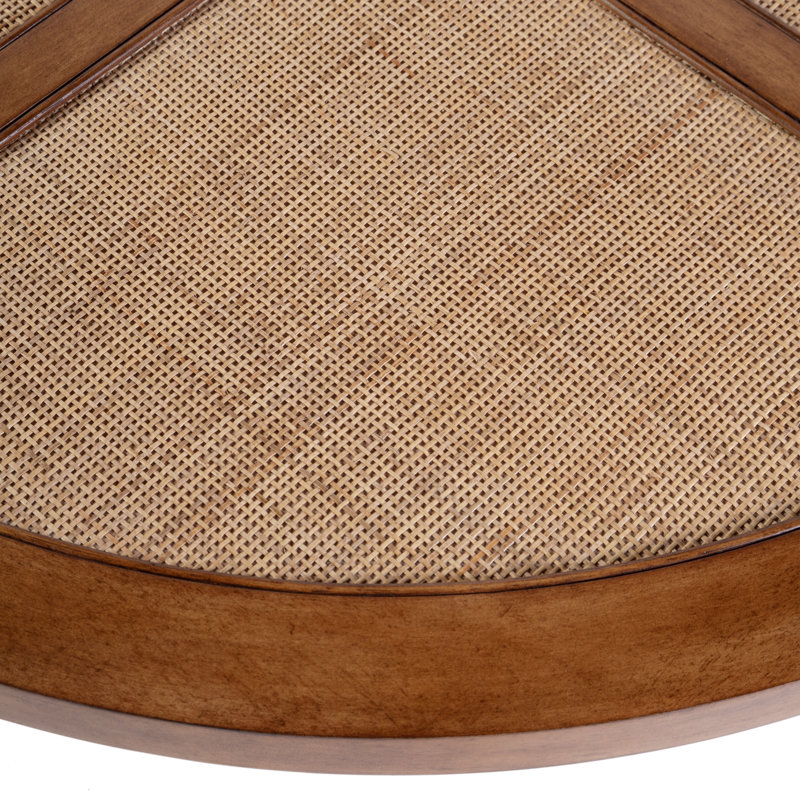 42 in. Round Wood and Mesh Coffee Table