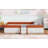 Twin Size Upholstered Daybed Frame With Fence And Stairs,  For Small Spaces And Multi-Functional Use, Brown And White-525928661-525928658