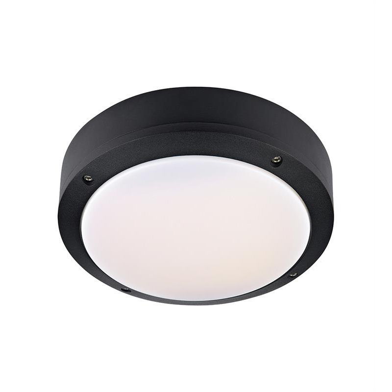 Twombley Integrated LED Outdoor Bulkhead Light, Black