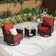 Chaise longue pivotante en osier avec table d'appoint
