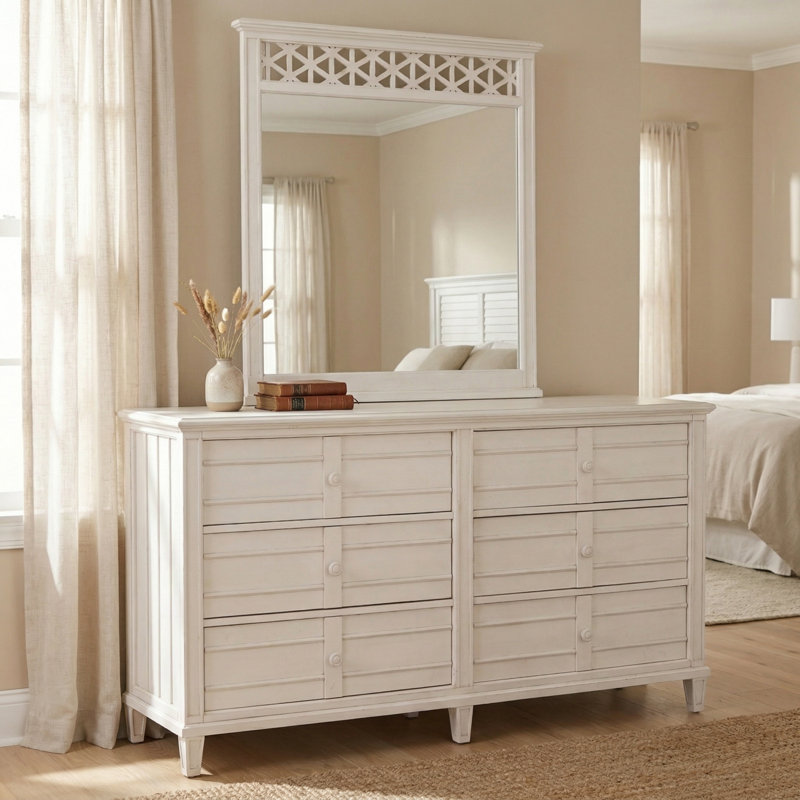 Geomar 66"Wide 6-drawer Dresser