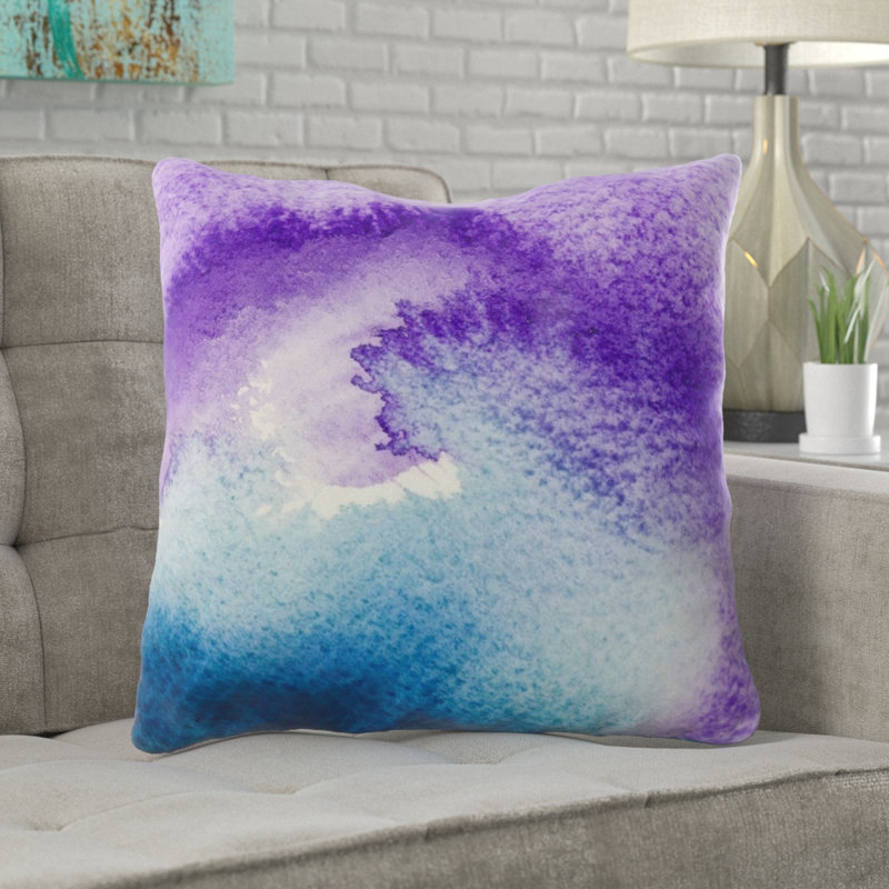  Coussin décoratif aquarelle, Microsuède, Intérieur