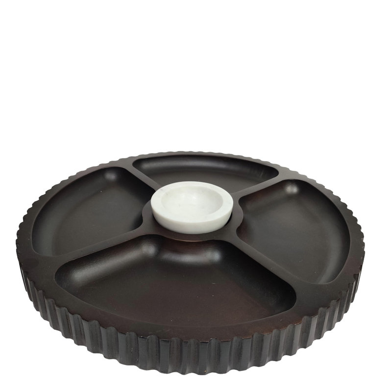 Round Chip & Dip Serving Board