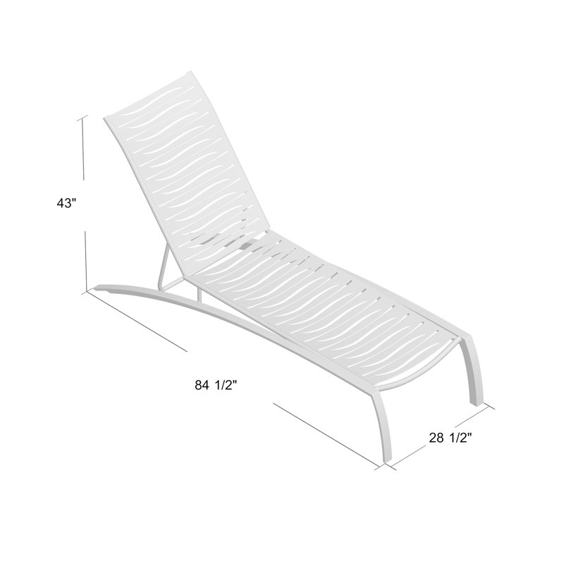 Chaise longue inclinable South Beach EZ Span ™, Graphite, Vinyle teinte bois de grève