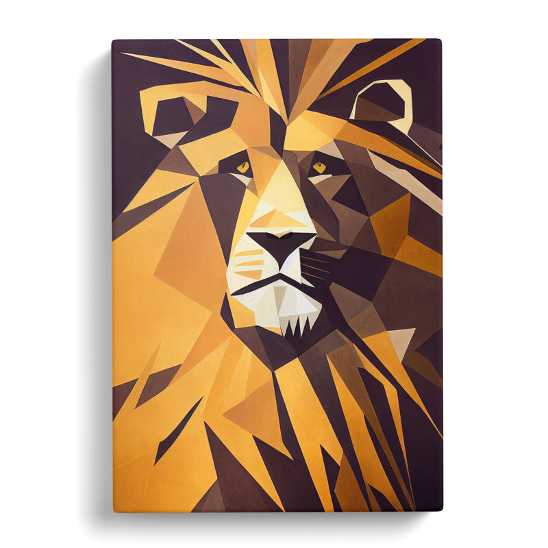 Lion Mid Century - Wrapped Canvas, 50cm H x 35cm W x 3cm D
