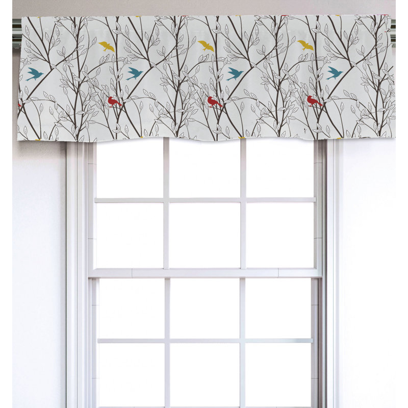 Sateen Floral Ruffled Window Valance
