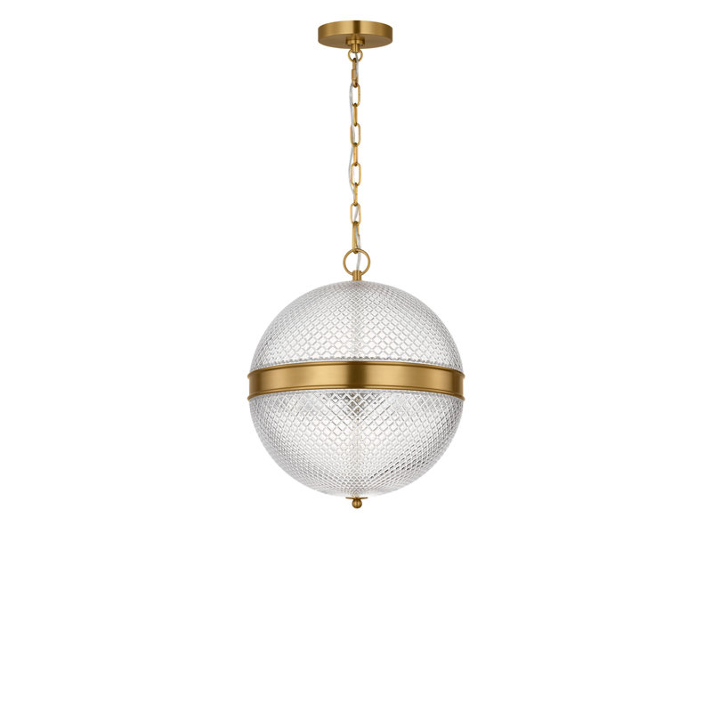 Curryville Round Pendant Light, Burnished Brass
