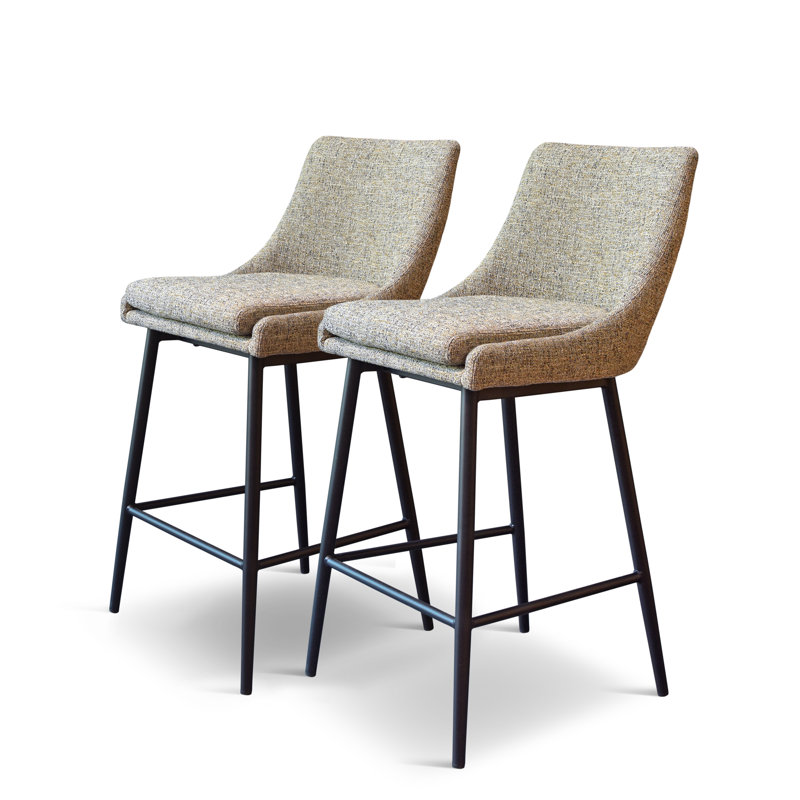 Charlz Bar Stool, Beige/Light Gray, Counter Stool (26” Seat Height)