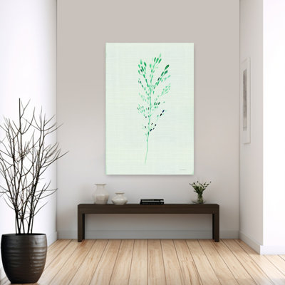 Emerald Brush Abstract Contemporary Plant Spring Art