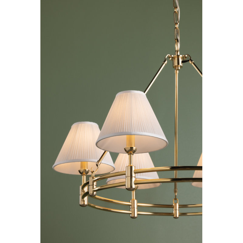 Howard Chandelier by Mark D. Sikes, 6 Lights, Antique Brass, 23" H x 32.75" W x 32.75" D