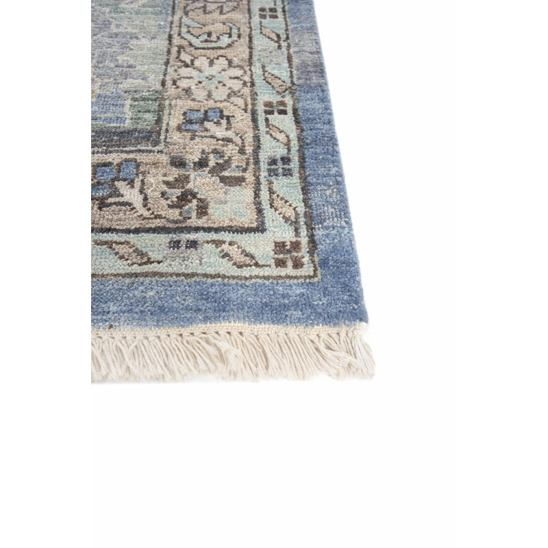 Tapis rectangulaire contemporain en laine noué à la main