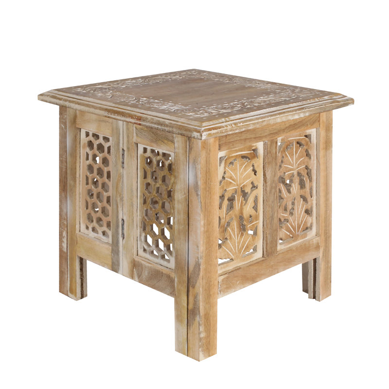 Abbey End Table, Natural, 39cm H x 38cm W x 38cm D
