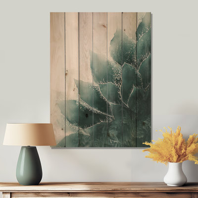 Minimal Flowers of Cactus - Art mural traditionnel sur bois de pin naturel