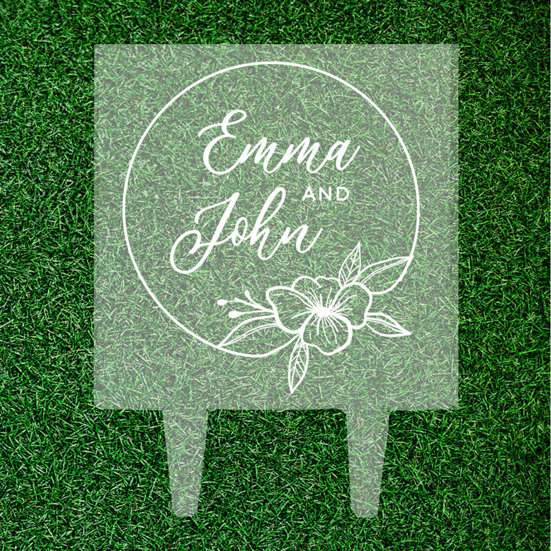 Surmatelas à gâteau de mariage personnalisé fleur