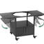 Table de barbecue extérieure en métal pour barbecue de style gros œuf, comprenant des planches latérales pliables, supportant des grils de grande taille et similaires, fabrication en fer robuste, rangement pour outils spacieux, assemblage rapide, mobile