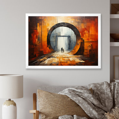 Orange Tunnel entrelacé sur toile