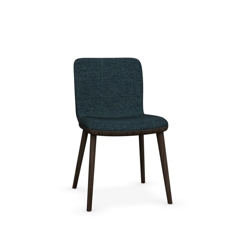 Annie Upholstered Dining Chair with Wooden Legs, Sand, Smoke