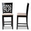 Upholstered Counter Stool with Solid Wood Frame-1381949811