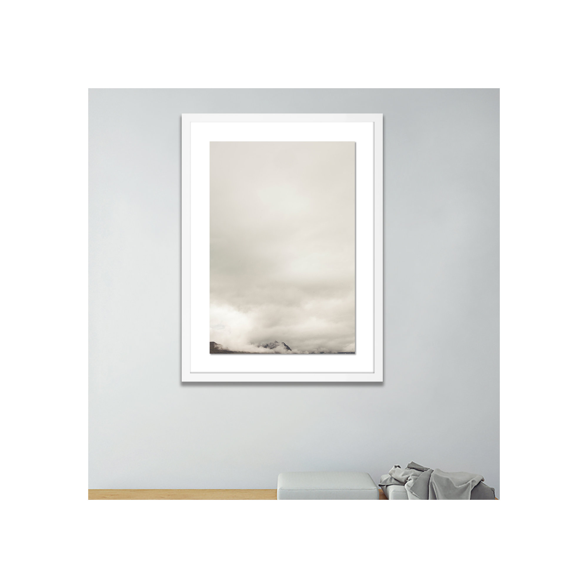 Clouds 11 by Riley Ryan, White, 48" H x 34" W x 2.5" D