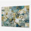 Marbre doré bleu, motif floral II - Art mural acrylique floral-101522544