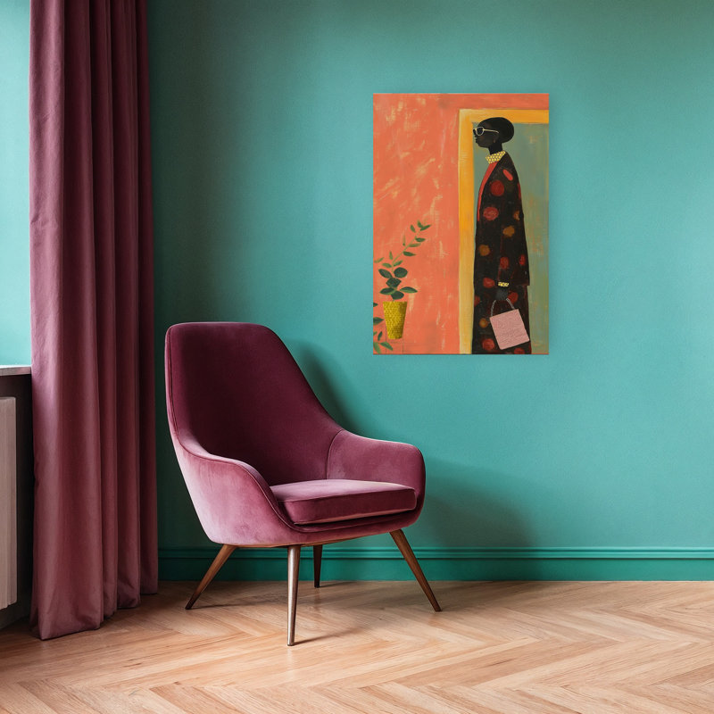 «Chic Woman Profile», portrait audacieux et élégant, art mural, 36" H x 24" W