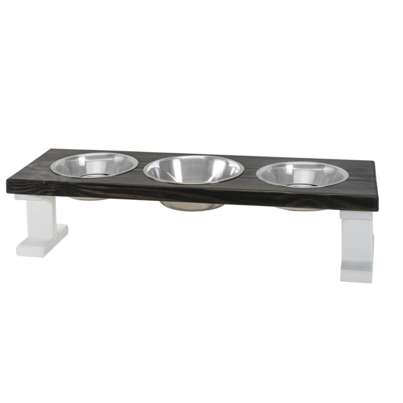 Elevated Feeder, White/Ebony, Small (8")