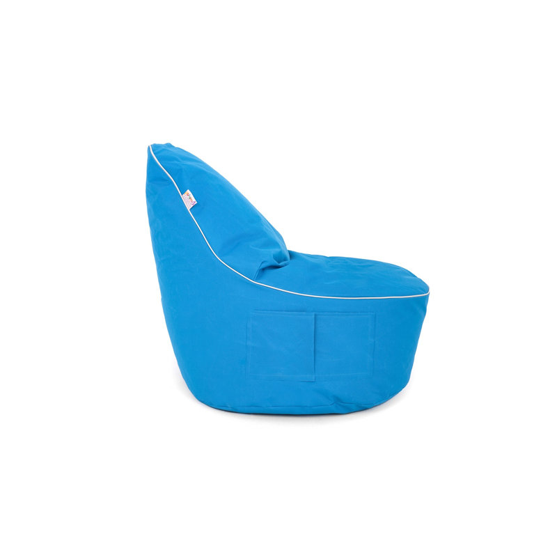 Fauteuil à billes turquoise, 31,5 po x 29,5 po x 11,8 po | 100% polyester, tissu imperméable | Rempli de perles de polystyrène recyclées, housse zippée amovible | Parfait pour la détente et les espaces de vie élégants
