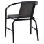 Ensemble de 4 chaises d'extérieur empilables, rotin en plastique, métal, noir