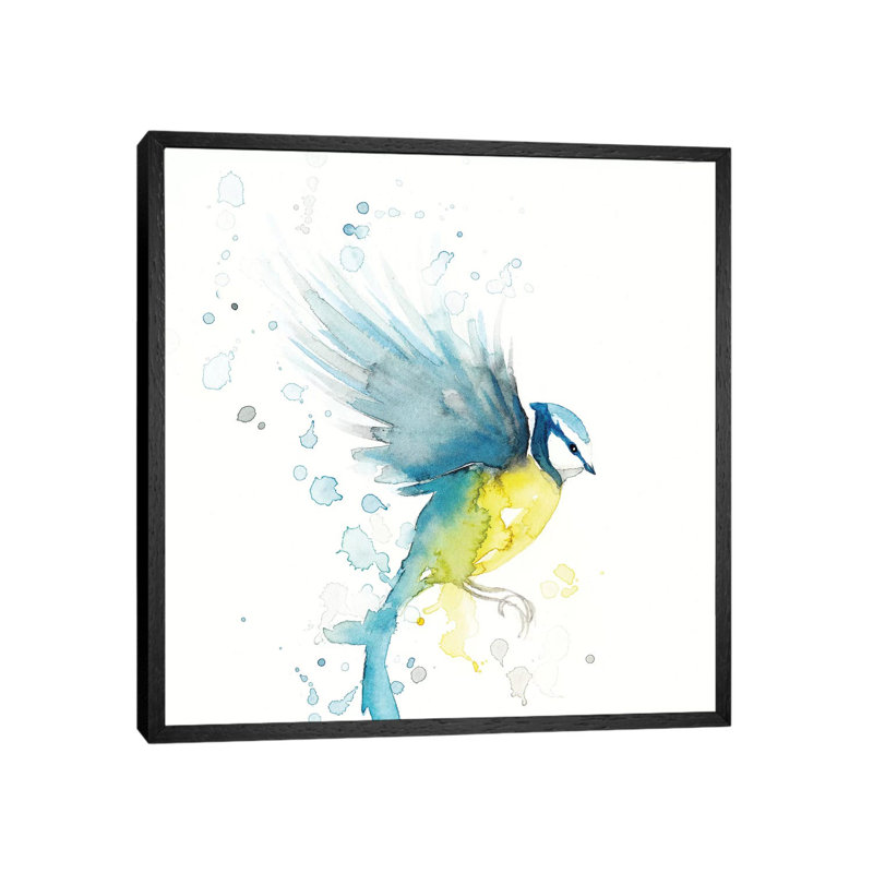 Blue Tit Bird II 1 Piece Wall Art on Canvas, 93.98 cm H x 93.98 cm W, Black Framed
